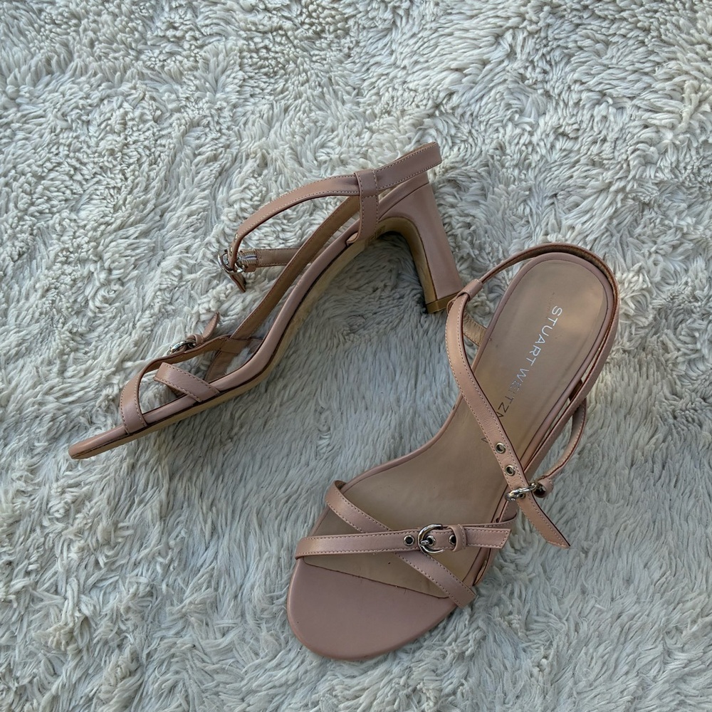 Stuart Weitzman Babette Buckle Sandals in Blushful Color Size 9 - Picture 8 of 12